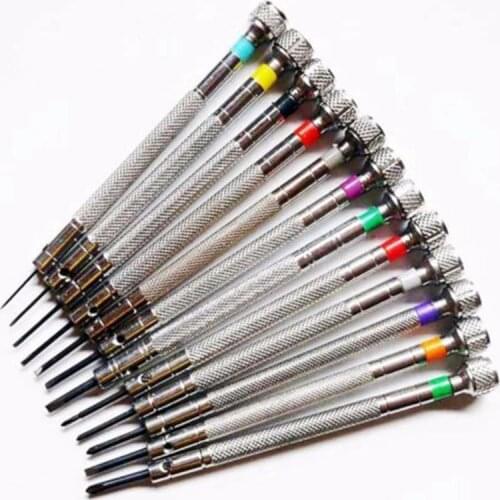 0.6Mm-2.0Mm 13Pcs New Watchmakers Screwdrivers Set Watch Glasses Flat Blade Assort Slotted Flat Screwdrivers Set, Jewellers Wa