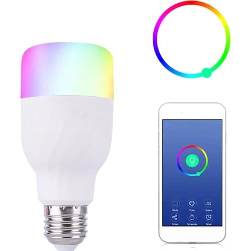 1pcs RGBW Smart WIFI Led Light Bulb 7W E27 Smart Home Bluetooth Lamp Color Compatible with Alexa google Home