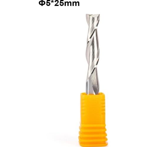 10pcs 5mm Solid Carbide Endmill Double Two Flute Spiral Bit CNC Router Wood MDF PVC Woodworking Milling Cutter CEL 22mm 25mm