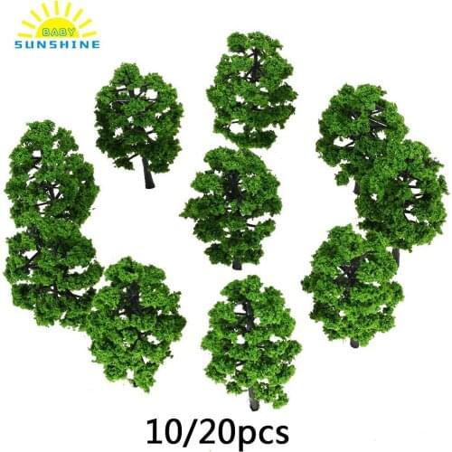 10Pcs/Set 9cm Plastic Model Trees for Railroad Layout Garden Landscape Scenery Doll Weddings Trees Model Diorama Miniatures
