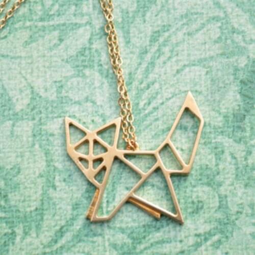 10pcs Fashion Designer Cute Origami Fox Pendant Necklace Simple Animal Jewelry InAccessories