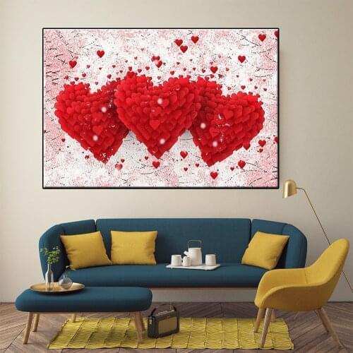 5D DIY Colorful Diamond Painting Red Heart Full Love Diamond Embroidery Beads Cross Stitch Mosaic Picture Unique Gift Home Decor
