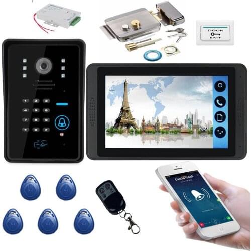Yobang Security 7 Inch Monitor Wifi Wireless Video Door Phone Doorbell Intercom Camera Video Recording Support 8 mobile APP