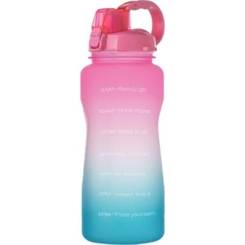 2.0/3.8 Liters Water Bottle - BPA-free Large Inspirational Sports Water Bottle Leak-proof Frosted Tritan