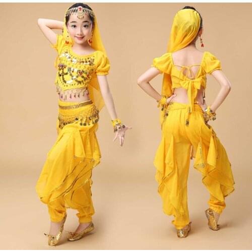 Children Belly Dance Oriental Dance Costumes Girls Stage & Dance Wear Suit Childrens India Dance Performance Clothing 6 colors