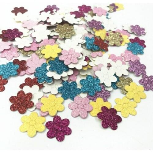 DIY 200pcs Sequins Flowers Felt Appliques Mixed Colors scrapbooking Crafts 20mm