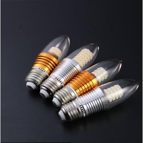 E27 E14 Led Candle Light 5W 9W 12W 18W 360 Degree led lamp ac 110v 220v 240v SMD2835 12pcs Tail Bubble Light Warm Cold White