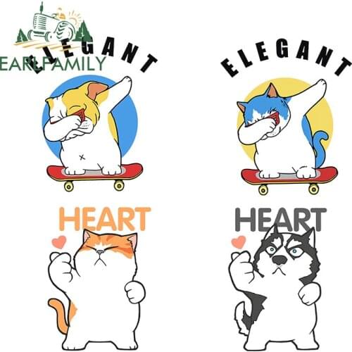 EARLFAMILY 13cm for Happy Animals Elegant Heart Funny Car Stickers JDM Decals Vinyl Car Wrap Waterproof Motorcycle Decoration
