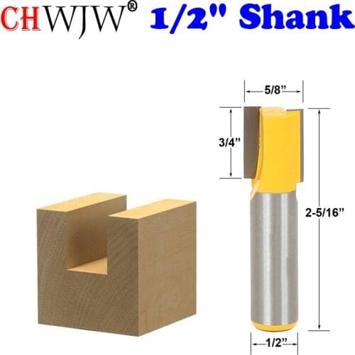 1 pc Straight/Dado Router Bit - 5/8"W x 3/4"H - 1/2" Shank Woodworking cutter Wood Cutting Tool - Chwjw 14159