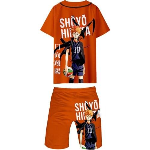 Anime Haikyuu Cosplay Costume Karasuno High School Volleyball Club Baseball Jerseys and Shorts Two Piece Set Men Sportswear