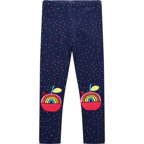 Girls Leggings Pants With Embroidery Apple New Designs Children clothes Spring Summer Skinny trousers Pants Kids