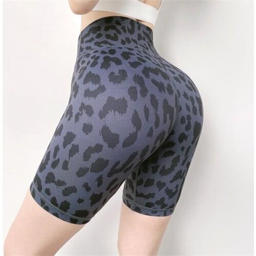 Sexy Leopard Sport Running Shorts Women High Waist Yoga Shorts Breathable Stretch Gym Quick Dry Fitness Tights Workout Shorts