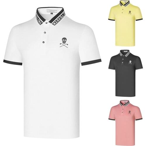 Summer Men outdoor Golf clothing movement Casual polo shirt Polyester Fabric bouncy Anti-wrinkle Breathable Sweat Short sleeve