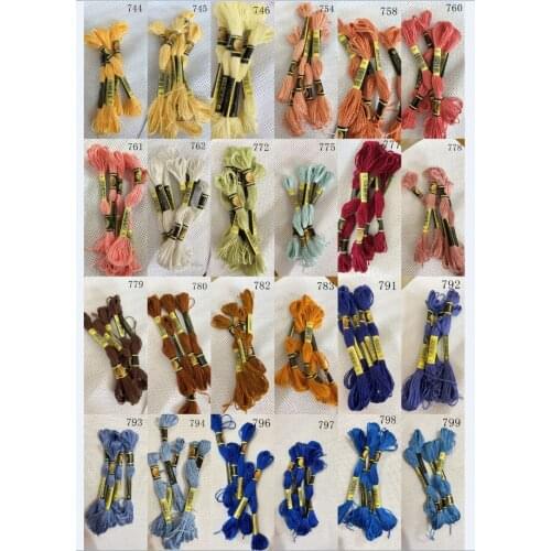 TOP SELLING 10 pieces dmc744-749 cross stitch threads / cross stitch embroidery thread / Custom threads colors 10