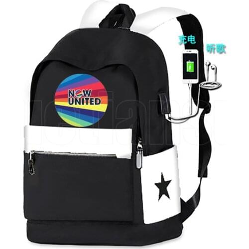Mochila De Escola Do Now United Backpack Hip Hop Back Pack USB Charging Now United-Better Album NU Team Bookbag Schoolbag