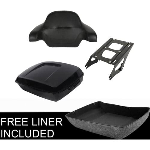 Motorcycle Chopped Pack Trunk Backrest 2 Up Mount Rack For Harley Tour Pak Touring Road King Street Glide Road Glide 2014-2019