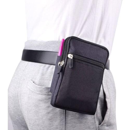 Practical Men Denim Compact Waist Packs Mobile Phone Purse Pockets Small Bum Hip Bags Belt Pouch with Locking Hook