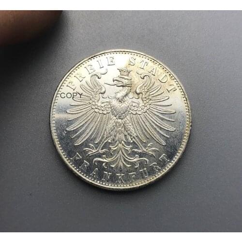 German States Shooting Festival Frankfurt 1862 1 Thaler Brass Silver Plated Copy Coin