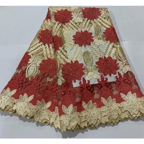 New arrival african lace fabric 2020 high quality lace latest nigerian embroidery net tulle lace with stones for wedding 5Y ZQ