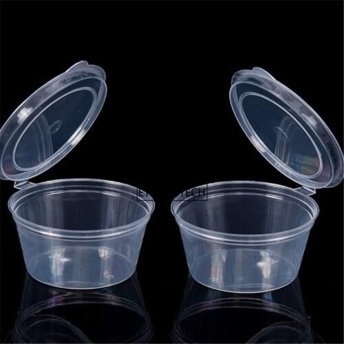 1000pcs Storage Box Case Disposable Plastic Sauce Cup With Lid Takeaway Sauce Cup Containers Kitchen Organizer
