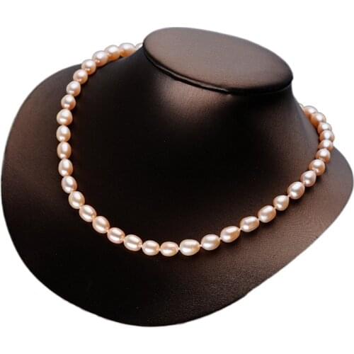 AAAA Genuine Pearl Necklace 7-8mm Natural Freshwater Pearls 925 Sterling Silver Pearl Choker Necklaces For Women Jewelry Gift