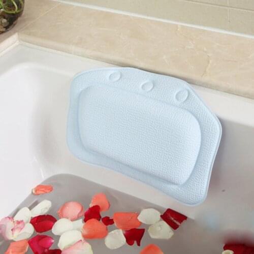 Bathtub Pillow Anti-Skid Headrest PVC Bathtub Pillow with Suction Cup Waterproof Spa Cushion Bathroom Accessories for Home Hotel