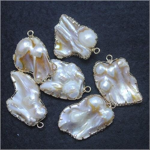 Biwa pearl pendants irregular shape of cultured freshwater pearl baroque pearl size 35x25mm selling by pieces new arrivals beads accessories