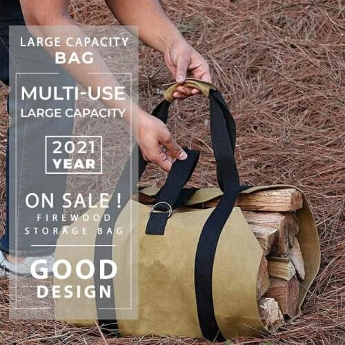 Portable Firewood Storage Bag Large Capacity Multi-Use Side-Open Wood Lifting Labor-Safer Dropshipping