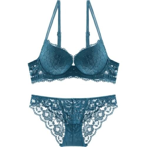 Everyday Womens Sexy Bra Set Lace Push Up Adjusted-straps Bra Woman Intimante Bra Brief Lingerie Set