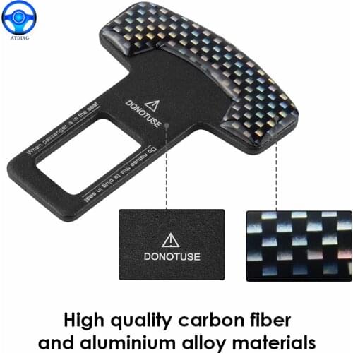 2Pcs Safety Belt Buckles Real Carbon Fiber Car Seat Alarm Canceler Stopper Plug Thick Insert Socket Seatbeltts Lock Buckle