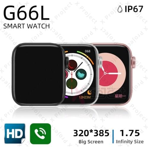 G66L smart watch Dial Bluetooth Call Body Temperature Heart Rate Monitor smartwatch PK iwo 13 W34 X7 X6 W46 Z15 HW12 G65L G68L
