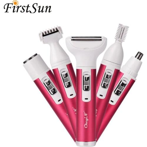 5 In 1 Face Beard Eyebrow Nose Trimmer Body Bikini Razor Recharge Hair Trimmer Shaver Painless Public Hair Removal Epilator