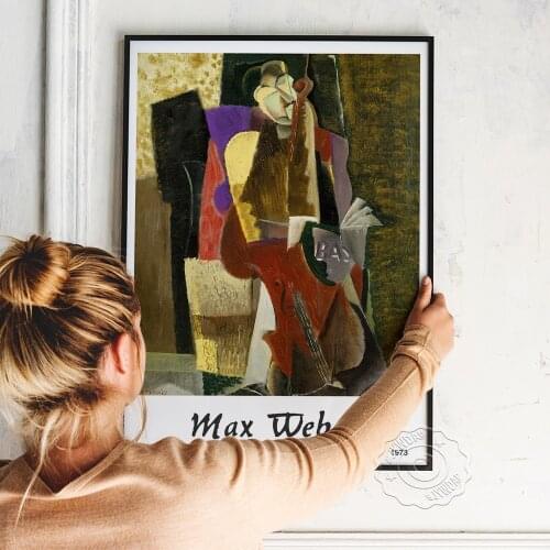 Max Weber Vintage Italian Museum Exhibition Cellist Art Poster, Torino Palazzo A Vela Luglio Prints, Abstract Canvas Painting