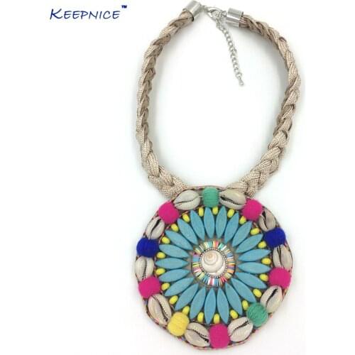 New Boho Jewelry Handmade Flower Chokers Necklace Dream Catcher Pendants Necklace Collier Summer Women Sea Beach