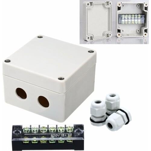1pc Waterproof Junction Box Distribution Electric Enclosure Case 6 Ports With Terminal Connectors For Electricity Railways