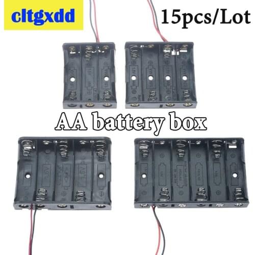 15pcs/Lot AA Size Power Battery Storage Case Box Holder Leads With 3 4 5 6 Slots Battery case For Electronic equipment toys, etc