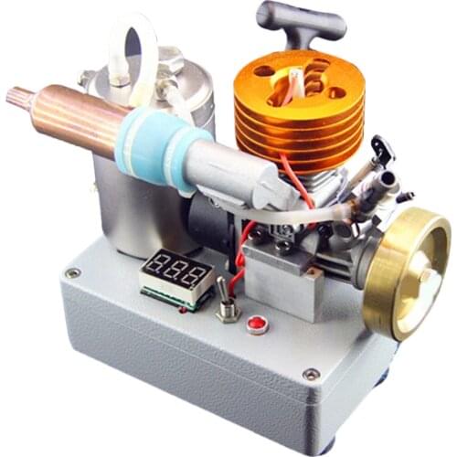 18 Grade Methanol Engine Brass Flywheel Straight Exhaust Pipe Engine with Voltage Display Switch