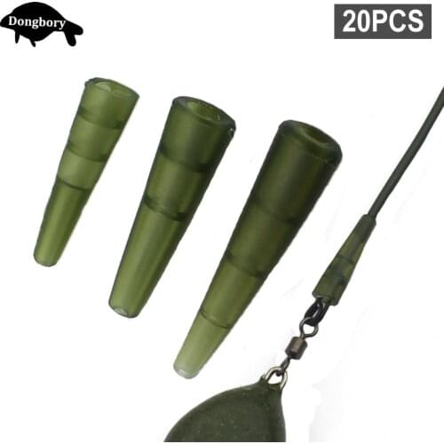 20PCS Micro Carp Fishing Accessories Soft Anti Tangle Sleeve Tail Rubber Cone for Chod Helicopter Rig Fishing Method Feeder Tool