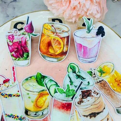 20 pcs creative Summer drink clip art / stickers / DIY art photo album