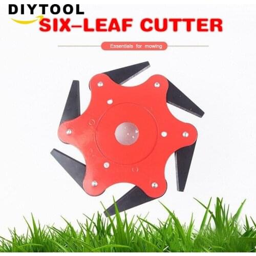 6 Blades Cutter Head Grass Trimmer Brush 65Mn Weed Brush Cutting Head Garden Power Tool Accessories for Lawn Mower