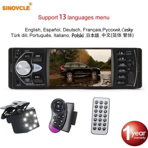 Hippcron Car Radio 1 Din Autoradio 4022D Bluetooth 4.1" Screen Support Rear view Camera Steering Wheel Contral Car Stereo