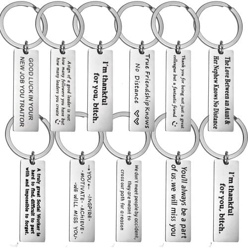 Stainless Steel Keychain Coworker Leaving Gifts for Colleague Friends Boss Goodbye Farewell Gifts Best Friend Friendship Jewelry