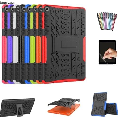 Case for Samsung Galaxy Tab A 10.1 2019 SM-T510 SM-T515 T510 T515 Cover Funda Slim Silicone 2in1 Shockproof Stand Shell+Film+Pen