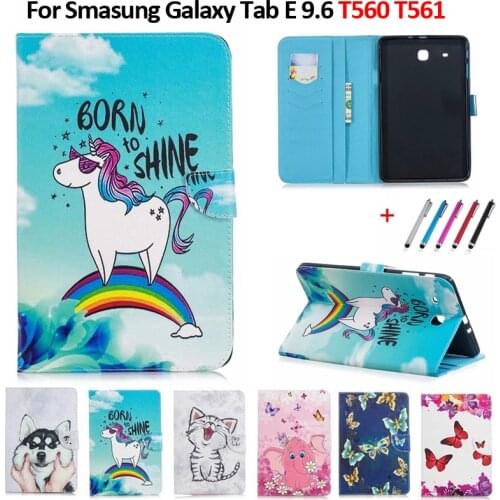 Case For Samsung Galaxy Tab E 9.6 Case T560 SM-T560 T561 Kawaii Unicorn Cat Puppy Cover Funda Tablet For Samsung Tab E 9.6 Case
