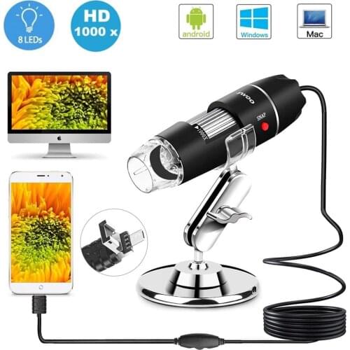 Digital Microscope Mega Pixels 500X 1000X 1600X Digital USB Magnifier 8 LEDS Electronic Stereo USB Endoscope Camera
