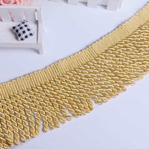 1 Meter 10cm Long Tassel Trim Upholstery Curtain Lamp Trimmings Bag Costume Gold Fringe For Curtains