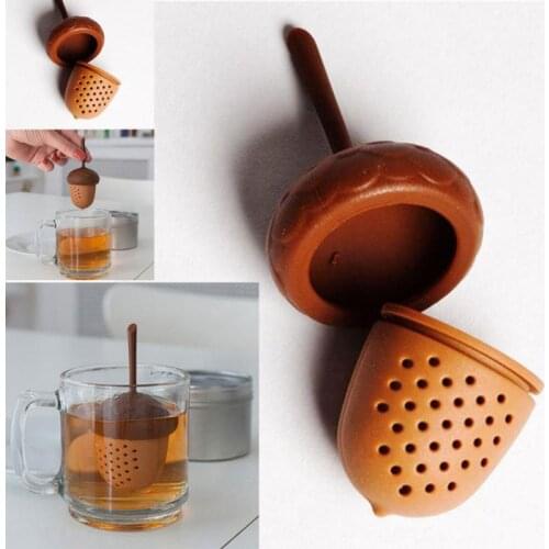 Tea Filter Silicone Herbal Filter Acorn Shape Tea Tools Kitchen Accessories Tea Bag Strainer Tea Infuser Gadgets Tea Infusers