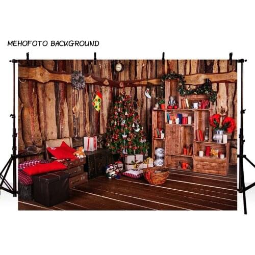 Photography Backdrops Christmas Background Fireplace Tree Winter Snow Window Interior Baby Birthday Background For Photo Studio
