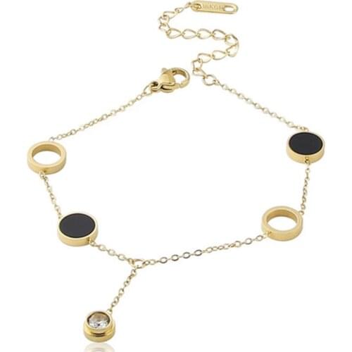 Fashion Stainless Steel Jewelry Geometric Hollow Round Black Cake Bracelet,Bangle For Womens Love Gift Wholesale