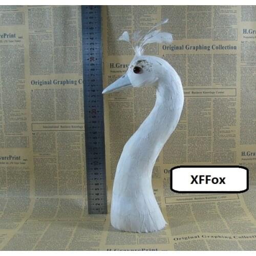New simulation white peacock head model foam&feather real life peacock bird head gift about 35cm xf0984